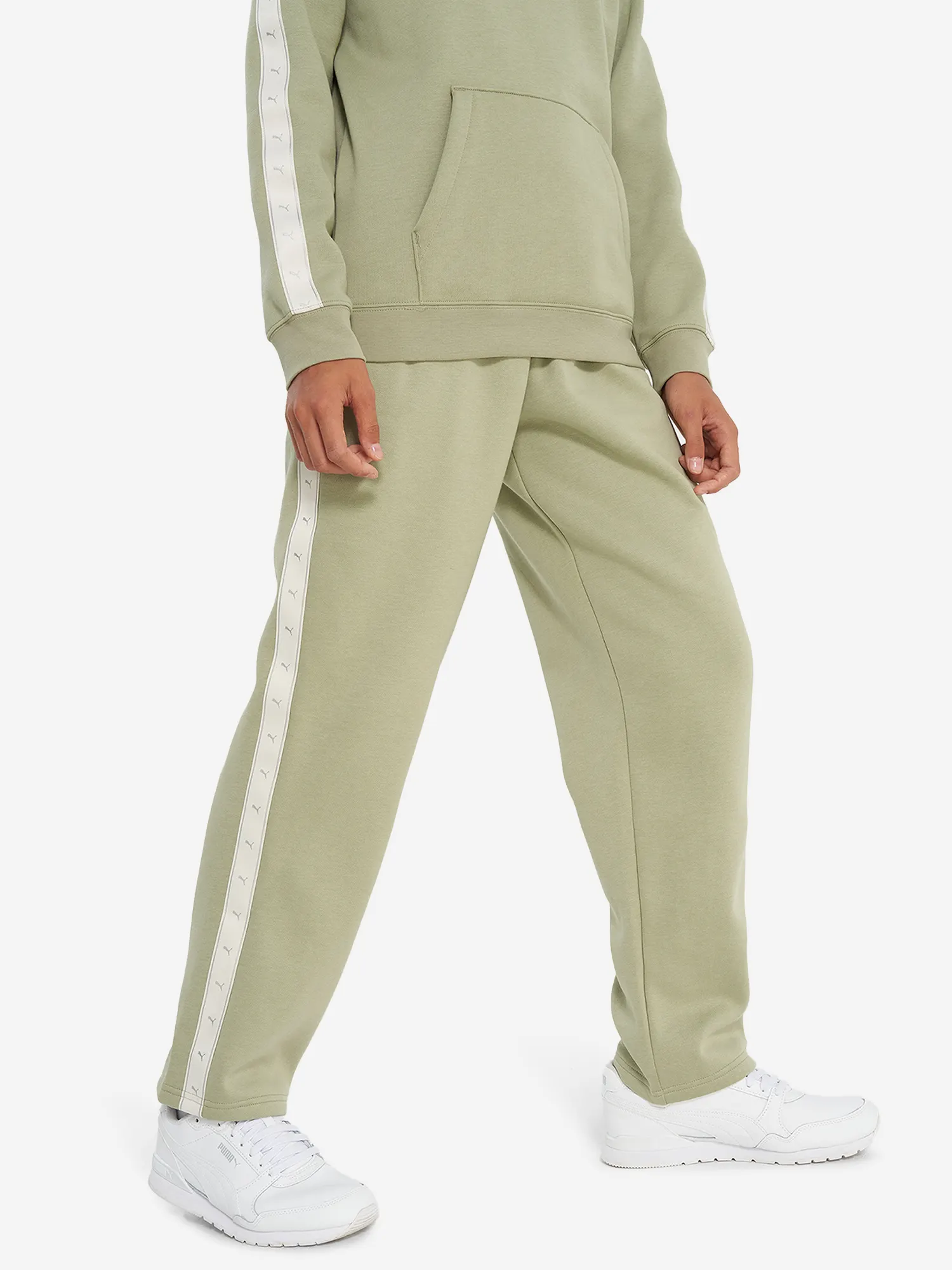 Брюки для девочек PUMA Tape Relaxed Зеленый