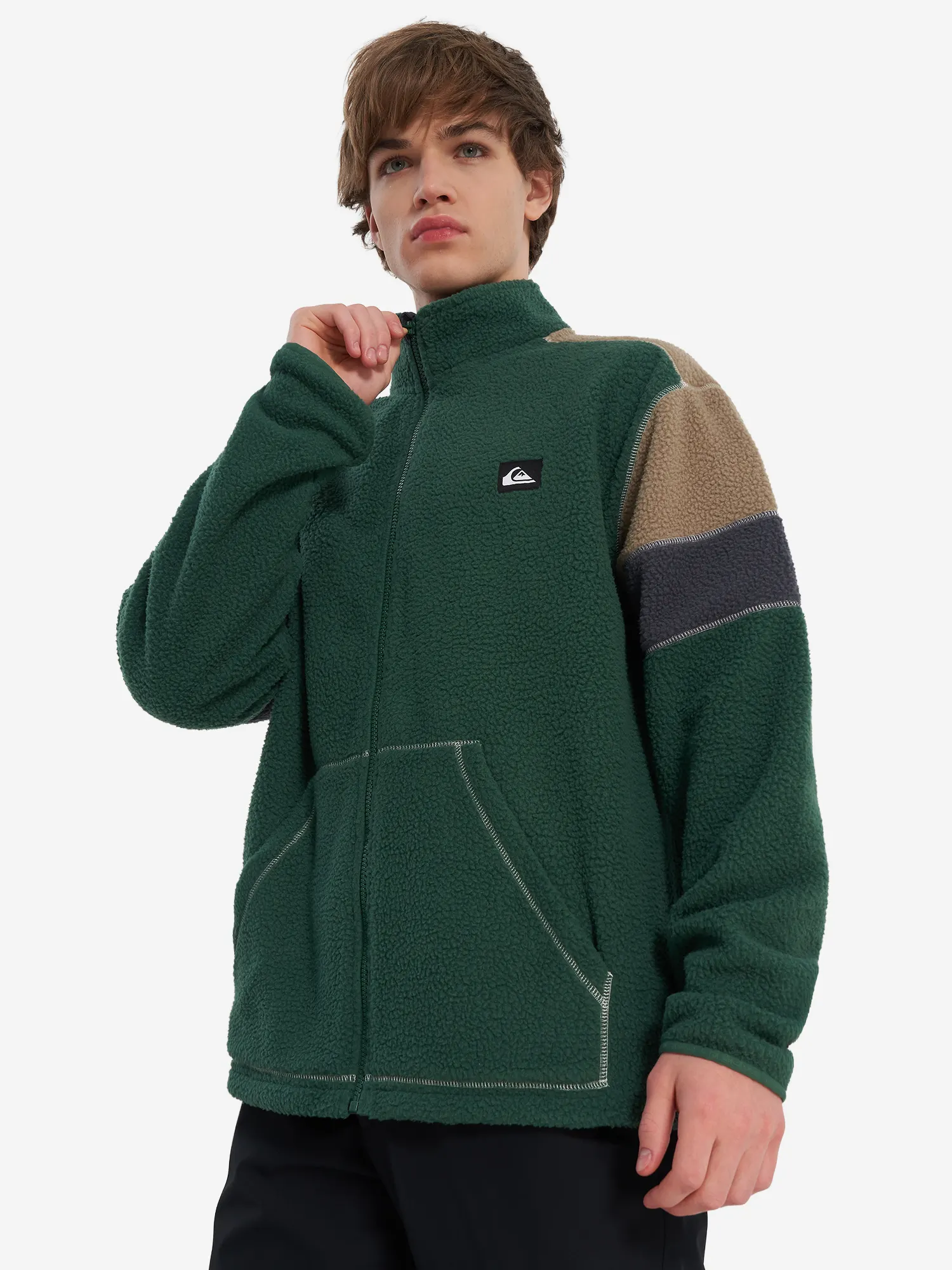 Джемпер флисовый мужской Quiksilver Clean Coast Block Зеленый Джемпер флисовый мужской Quiksilver Clean Coast Block Зеленый