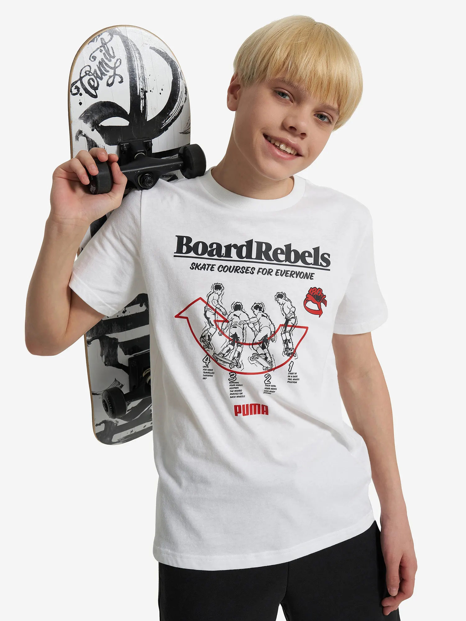 Футболка для мальчиков PUMA Mid90 S Graphic Белый Футболка для мальчиков PUMA Mid90 S Graphic Белый