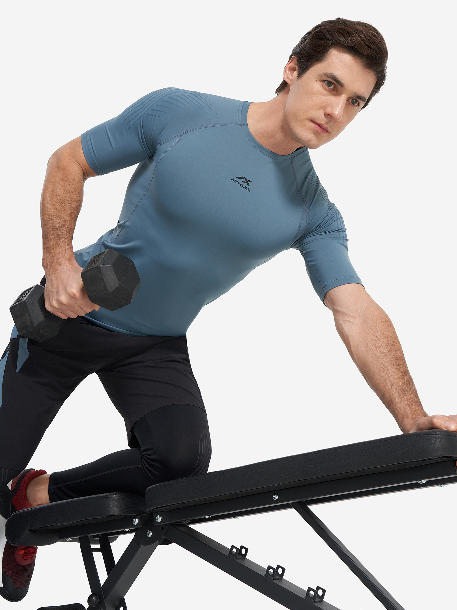 Футболка компрессионная мужская Athlex Серый