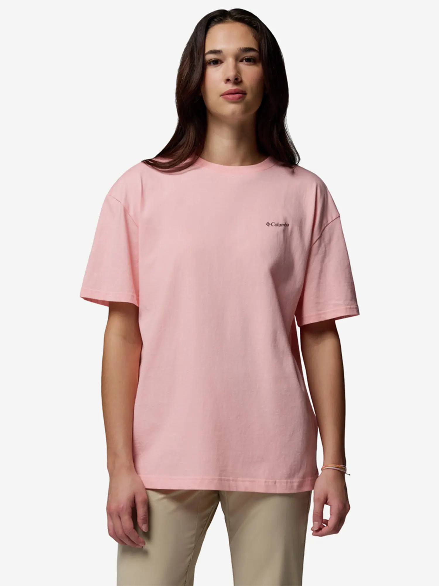 Футболка женская оверсайз Columbia Rolling Bend Graphic Oversized Tee Розовый