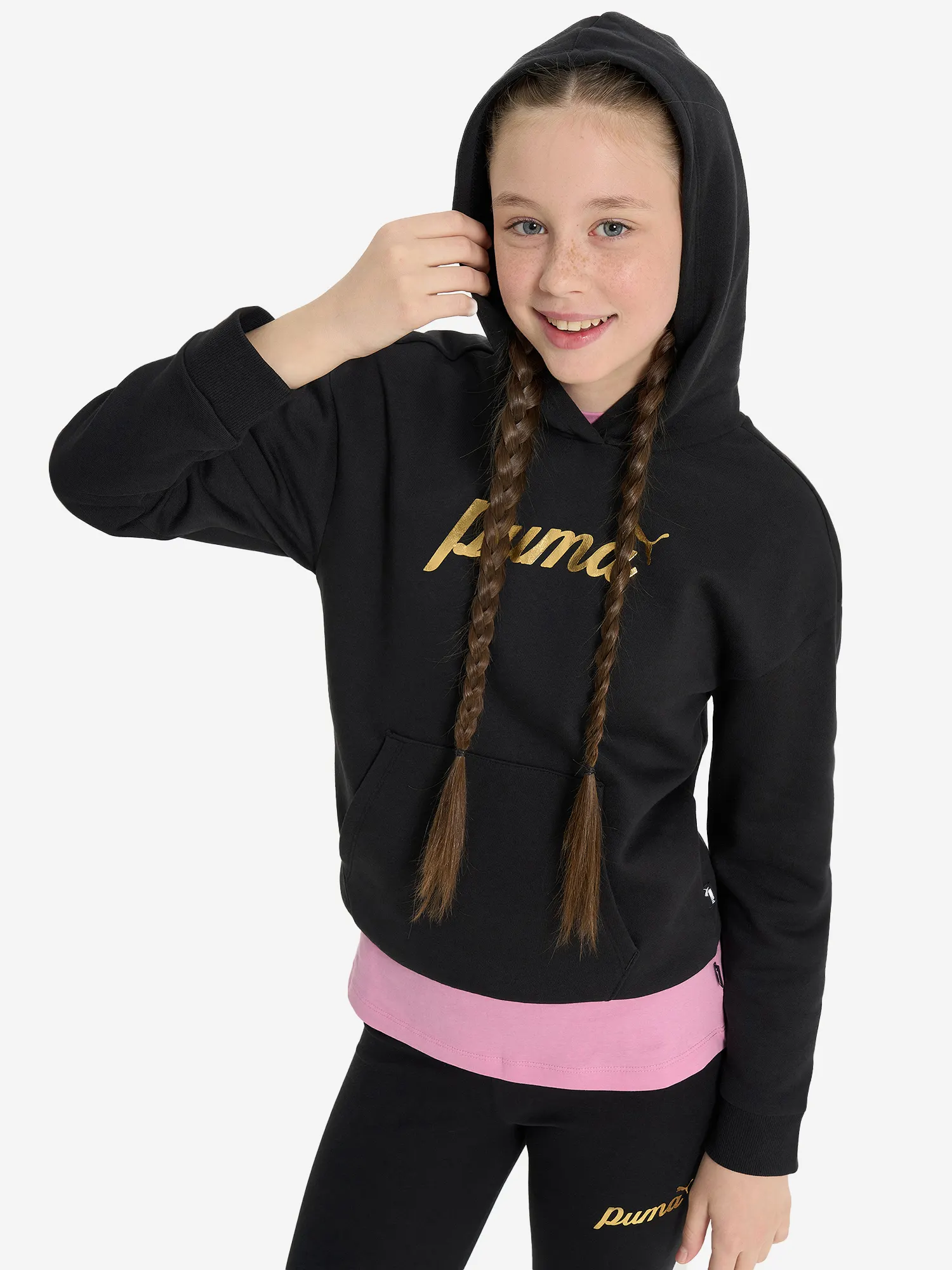 Худи для девочек PUMA ESS+ Block Черный
