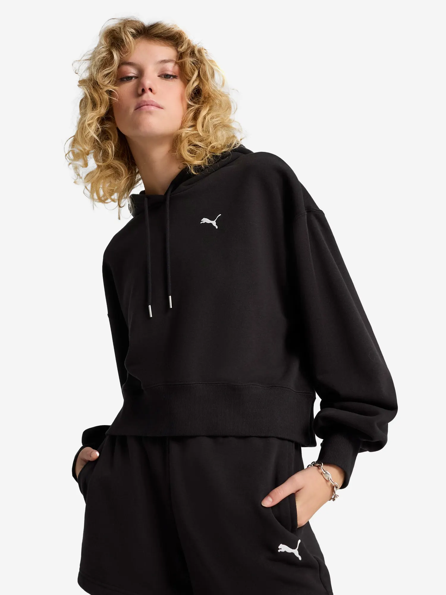 Худи женское PUMA Essentials Ribbed Черный Худи женское PUMA Essentials Ribbed Черный