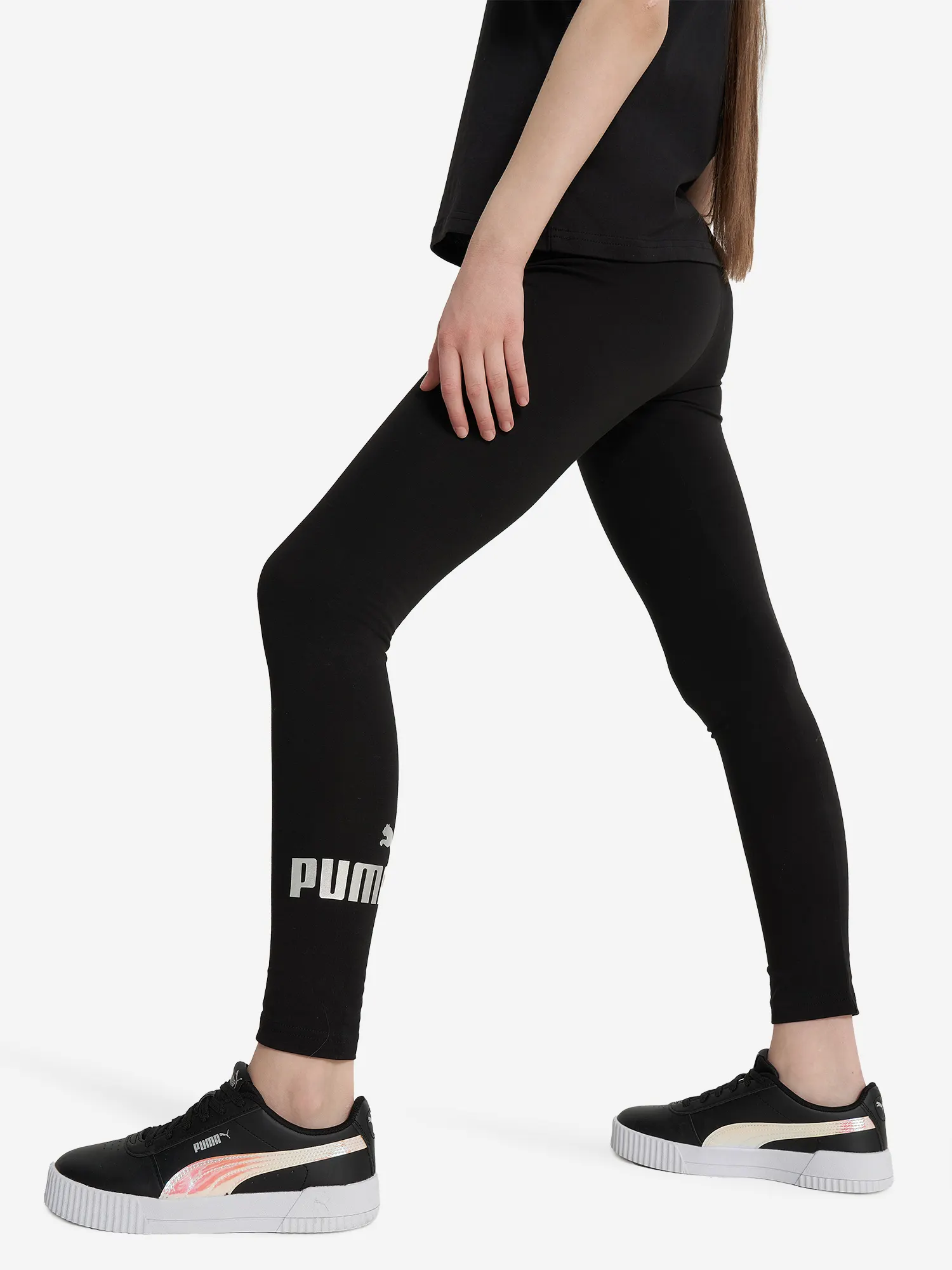 Легинсы для девочек Puma ESS+ Logo Черный Легинсы для девочек Puma ESS+ Logo Черный