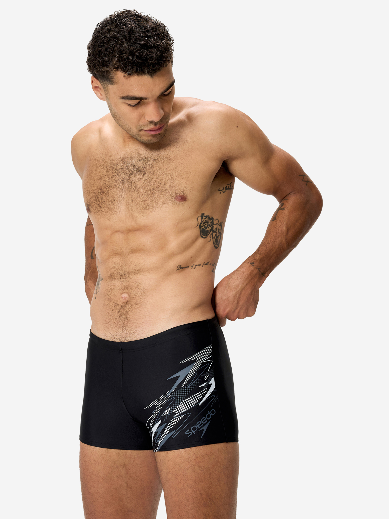 Плавки-шорты мужские Speedo Medley Logo Aquashort Blk/Red Черный