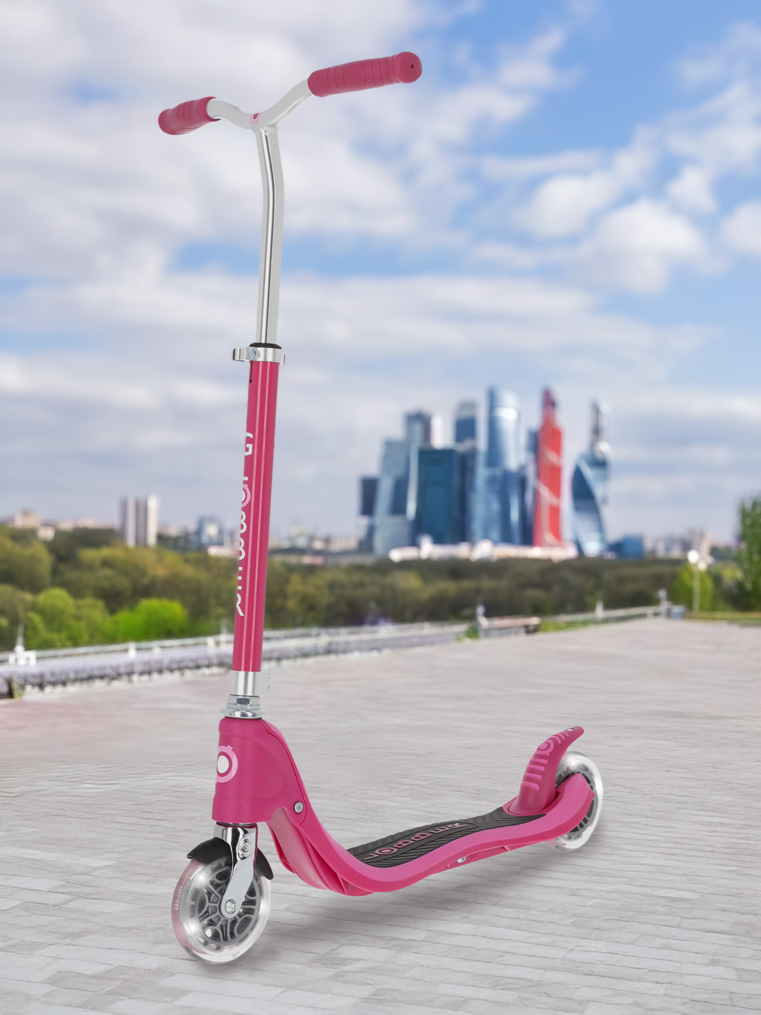 Самокат детский Globber Flow 125 Lights Розовый